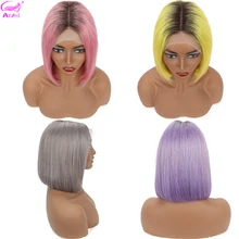 Cheap Straight Lace Front Wig 1b Blue Gray 613 Ombre Human Hair Wig Bob Lace Front Wigs Brazilian Remy 13�4 Lace Front Human Hair Wigs