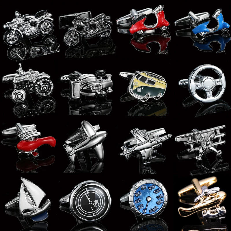 

French shirt Cufflinks Aircraft sailboat motorcycle racing car Design cuffbuttons Men's business jewelry accessories wholesale