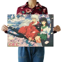 [G127] Inuyasha B-Ностальгический ретро плакат из крафт-бумаги экран для помещений кафе декоративная живопись