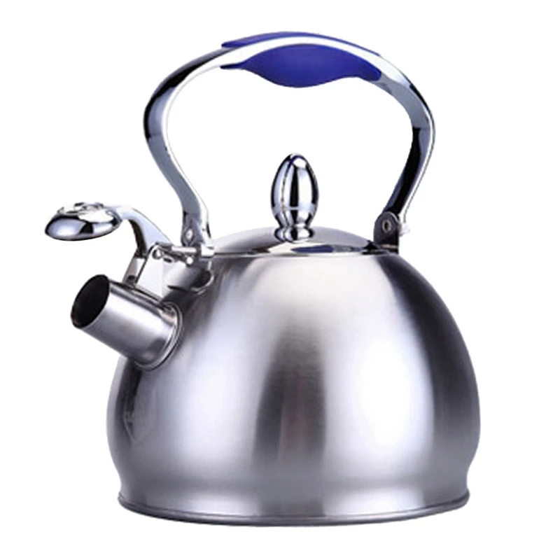 

2.5L Stainless Steel Whistling Tea Kettle Coffee Tea Pot Stovetop Kettle Infuser Teapots Strainer Included(Single Handle)