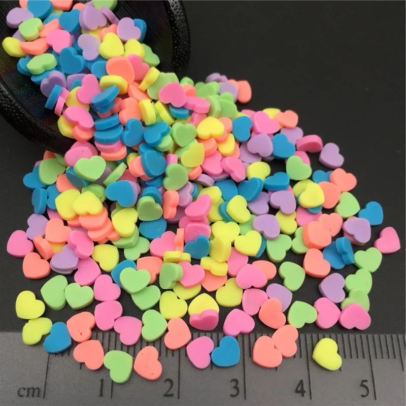 50 г Сердце Fimo Полимерная глина посыпать для детей Diy, мягкая глина для рукоделия глина/Нейл-арт/украшение для альбома DIY, наполнитель слизи