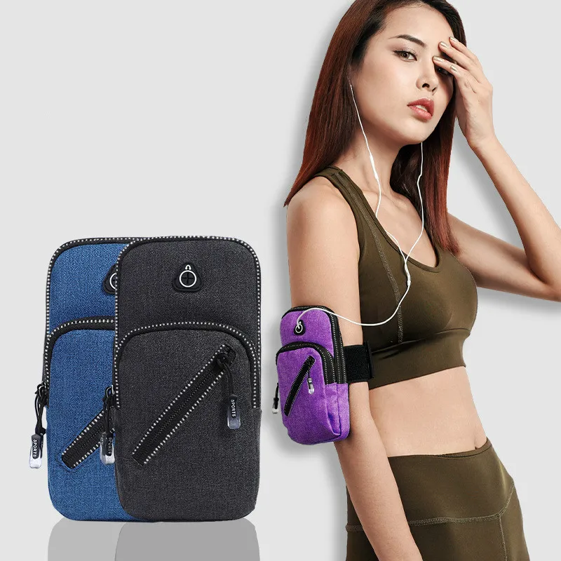 Cell Phone Pocket Sports Running Arm Band Bag Case Small Wallet Holder Outdoor Pouch On Hand Gym Wrist Cover For IPhone 11 6&quot7" |