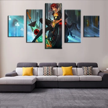 

5 Piece HD Anime Girl Pictures Tokisaki Kurumi DATE A LIVE Poster Animation Art Canvas Paintings for Home Decor