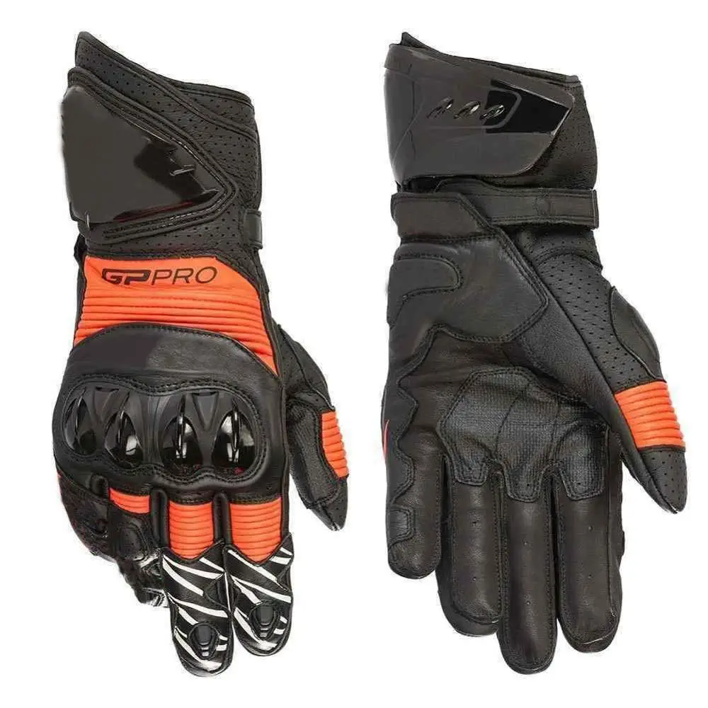 Кожаные перчатки GP PRO R3 мотоциклетные длинные перчатки Мотоциклетные Перчатки кожаные гоночные перчатки GP PRO перчатки - Цвет: Оранжевый