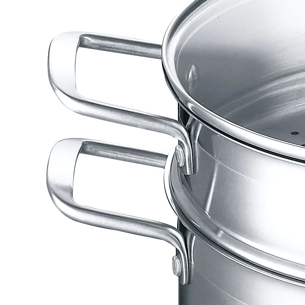 Lxbf/lxbf 28 Cm Food Grade 304 Stainless Steel Double Layer Steamer Stainless Steel Soup Pot Glass Cover