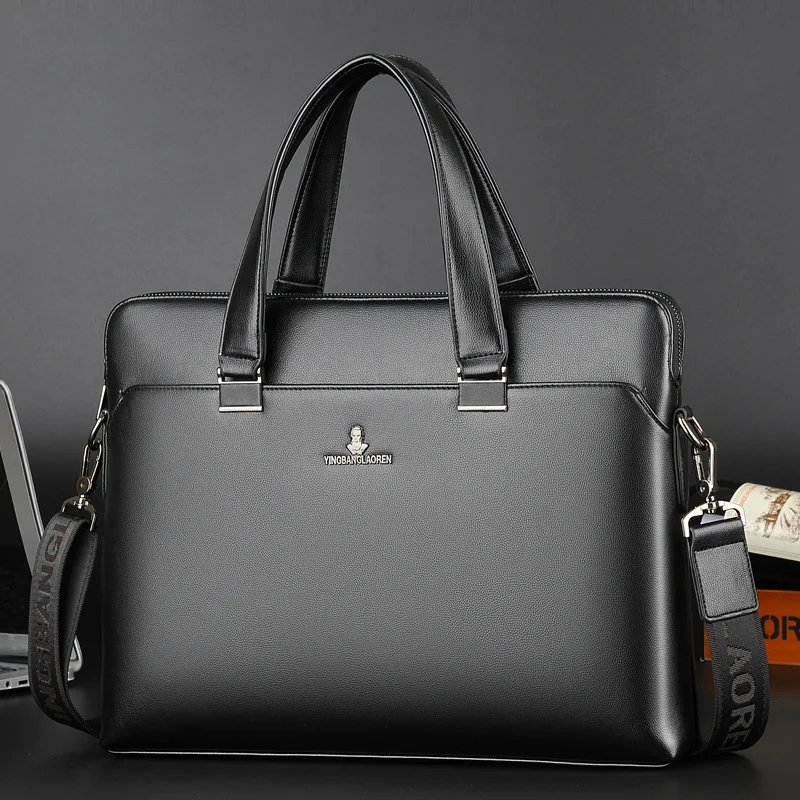 

Daishu Men's Bag Leather Handbag for Men Large-Volume Casual Business Briefcase Cross Shoulder Cross-body Customizable