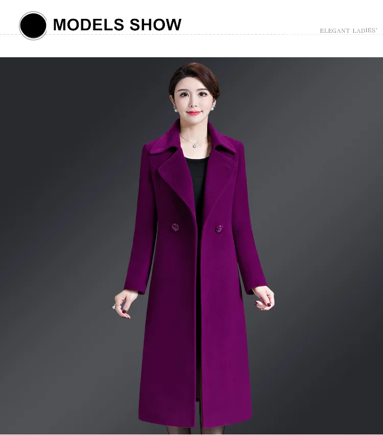 New Women Wool Blends Long Coat Autumn Winter 2021 Fashion Sashes Woolen Jacket Slim Outerwear Female New Women Wool Blends Long Coat Autumn Winter 2021 Fashion Sashes Woolen Jacket Slim Outerwear Female