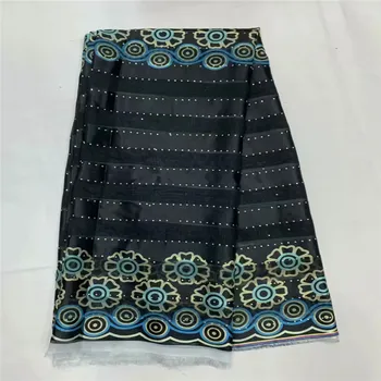 

High quality silk fabric for lady dress embroidered george silk fabric African metallic silk fabric 114cm/8mm 5+2 yards TX08285
