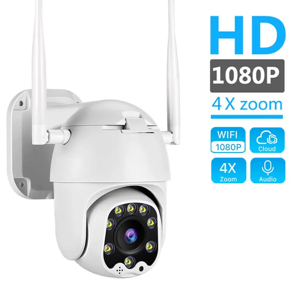 

1080P PTZ WIFI Camera 2MP Auto Tracking Waterproof CCTV Home Security IP Camera 4.0X Digital Zoom Speed Dome Wireless IP Camera