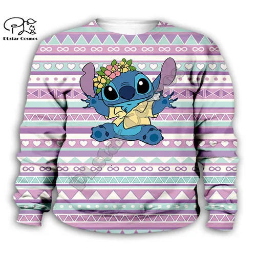 Kids sweatshirts Одежда для мальчиков и девочек с рисунком аниме kawaii Lilo Stitch, детские толстовки с мультипликационным принтом, толстовка на молнии, футболка, шорты, штаны, Детский комплект в стиле бохо - Цвет: Kids sweatshirts