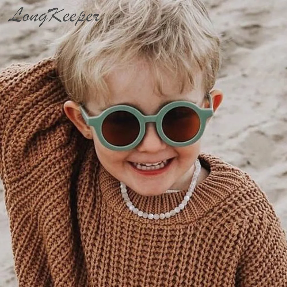 Childrens Sunglasses Round Half Frame Kids Glasses UV400 Retro Classic Boys Girl
