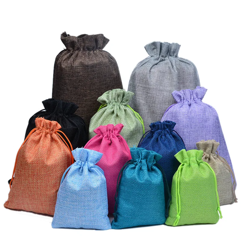 1PC Shopping Bag Colorful Imitation Linen Storage Package Bags Drawstring Small Coin Purse Travel Women Cloth Gift Pouch | Багаж и сумки