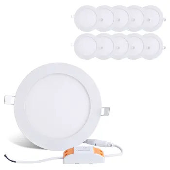 

12W 6-inch Ultra-Thin Round LED Recessed Ceiling Panel Down Light Lamp with Driver, 1,000 Lumens, 80W Incandescent Equivalent, 5