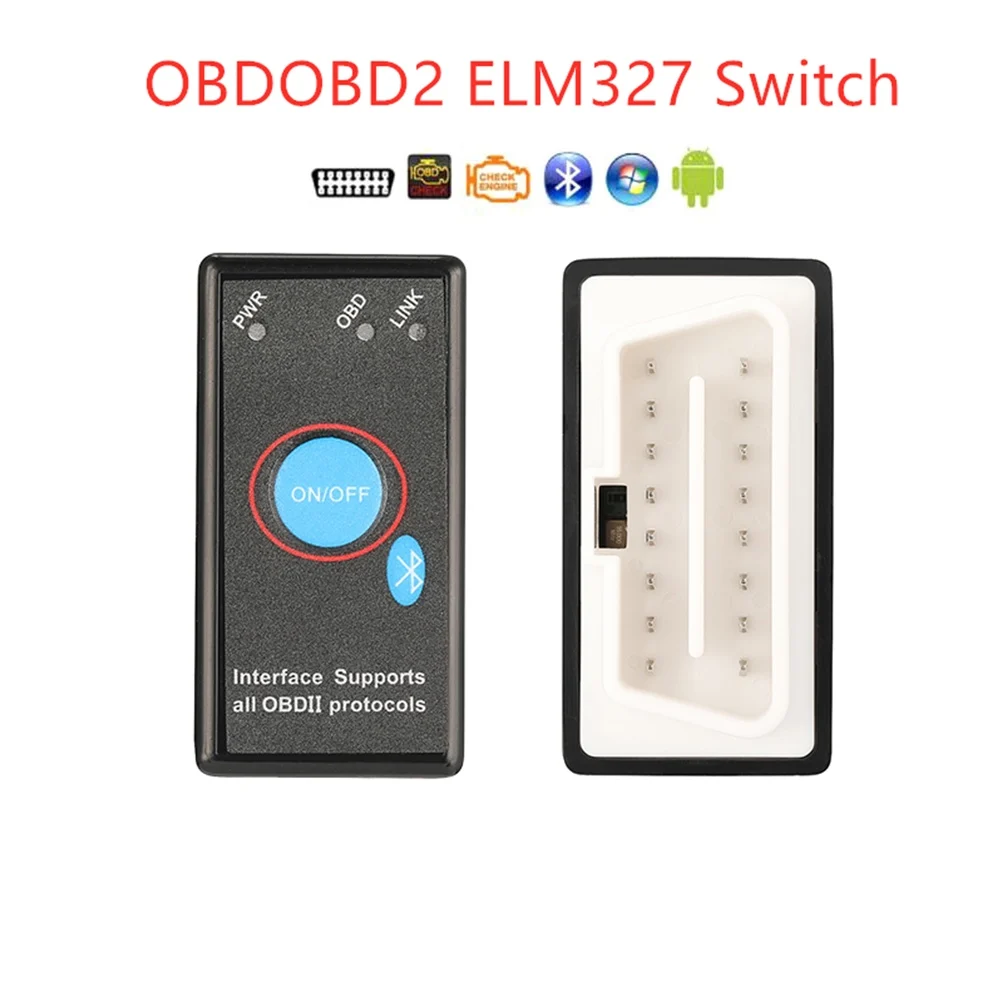 Супер Мини ELM327 Bluetooth ELM 327 выключатель питания V2.1 Кнопка ВКЛ/ВЫКЛ OBD2 автомобильный