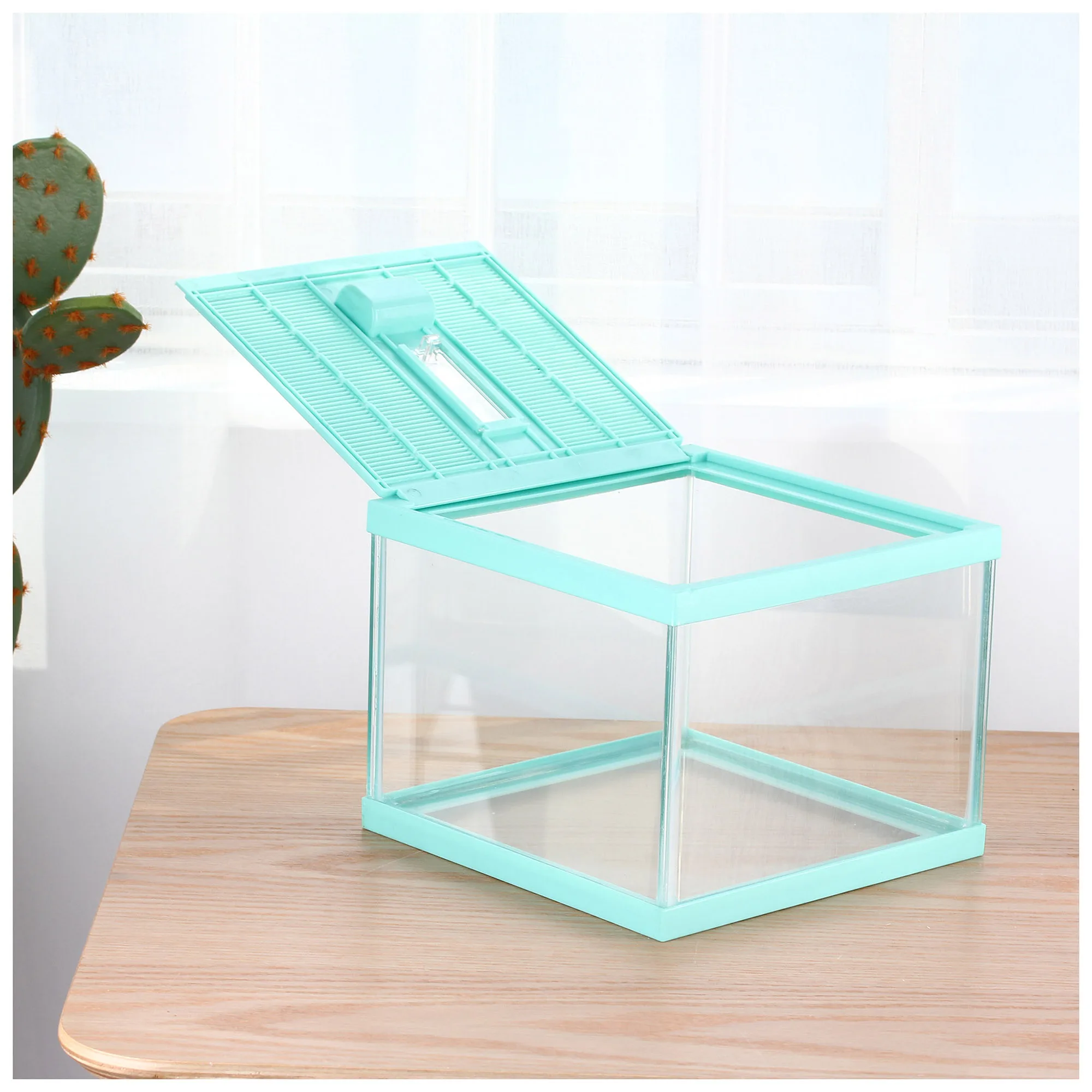 

Reptile Cage Gecko Habitat Tortoise Aquarium Snail Container Fish Bowl Hermit Crab House Spider Container Tarantula Box Insect E