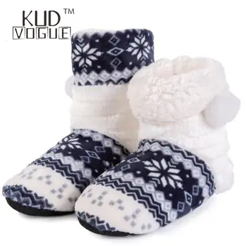 

New Arrival 2019 Winter Shoes Woman Home Slippers Girls Christmas Indoor Shoes Warm Contton Slipper Plush Soft 4 Colors 7479