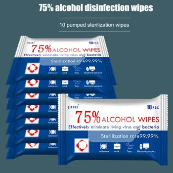 

Disposable Alcohol cotton Wipes Sterilization Portable Wet Wipes 15ML disinfection Cleaning Skin Cleaning Care wet wipes#0519