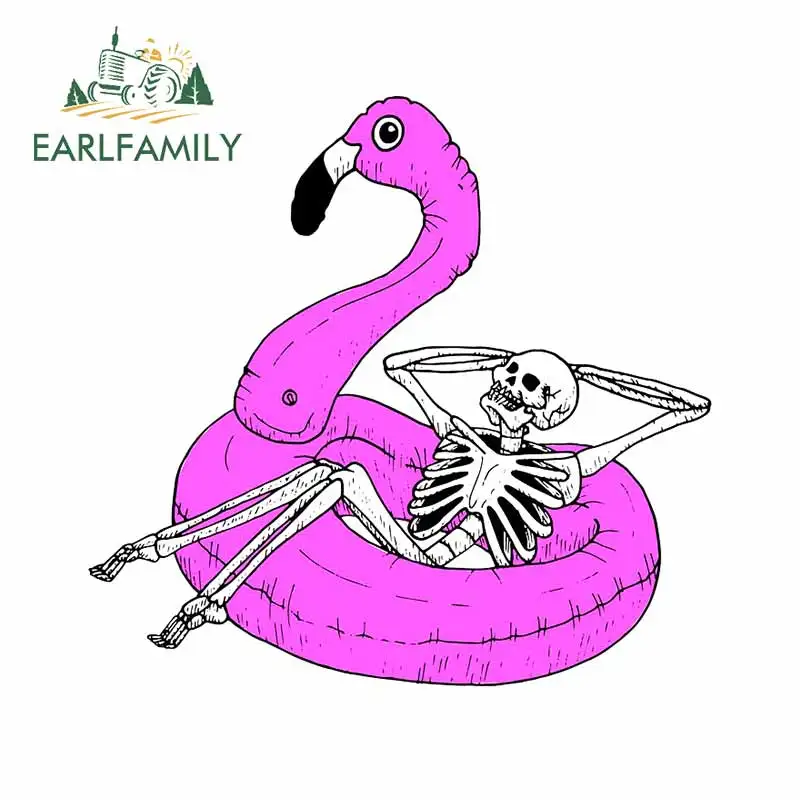 EARLFAMILY 13 см x 12 2 для ремонта автомобиля в виде фламинго индивидуальная наклейка