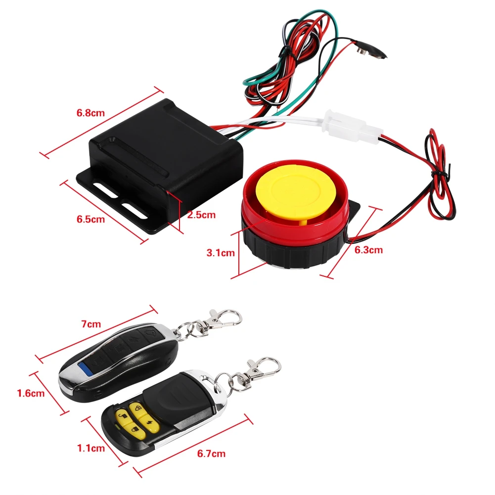 Motorcycle Bike 125db waterproof Anti-theft Security Alarm System Remote Control Fit for most motorcycles with 12V battery