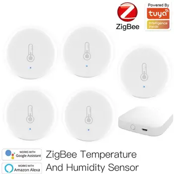 

New Tuya ZigBee Smart Temperature Control Humidity Sensor Work With Alexa Google Home Tuya Smart Life App Smart Home Household