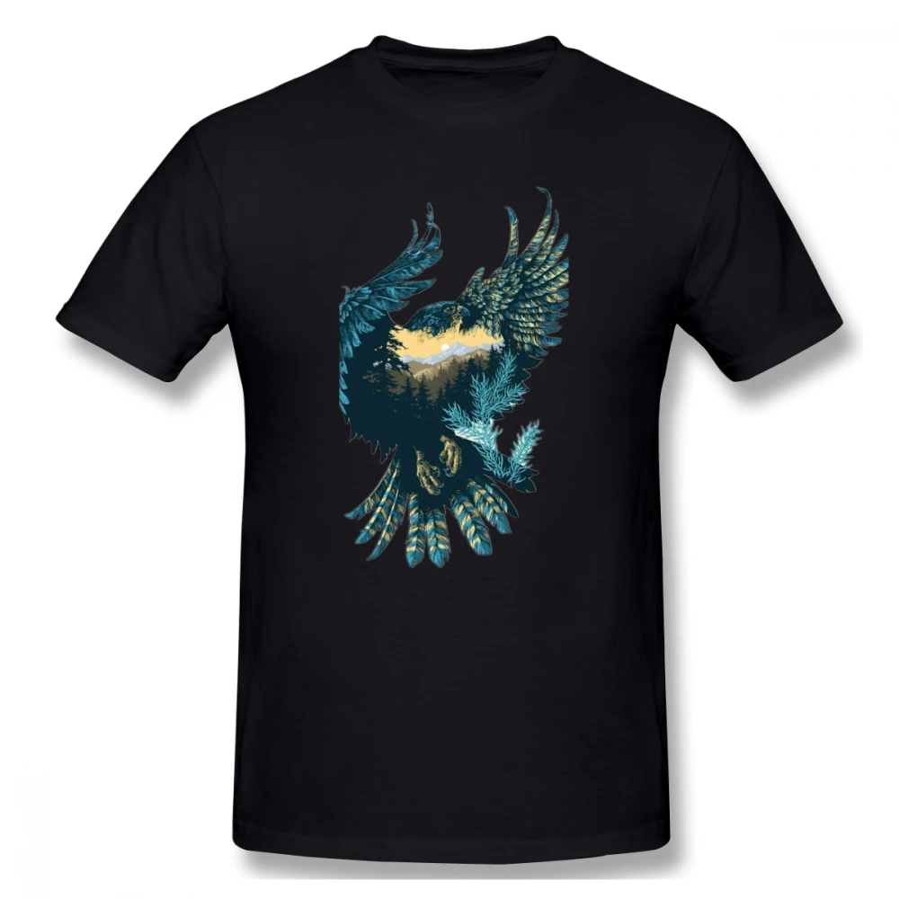 Flying Eagle print casual mens o-neck off white t shirts and fashion Men's Basic Short Sleeve T-Shirt