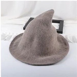 D Modern Witch Hat Made From High Quality Sheep Wool Halloween Party Witch Hats - Цвет: D