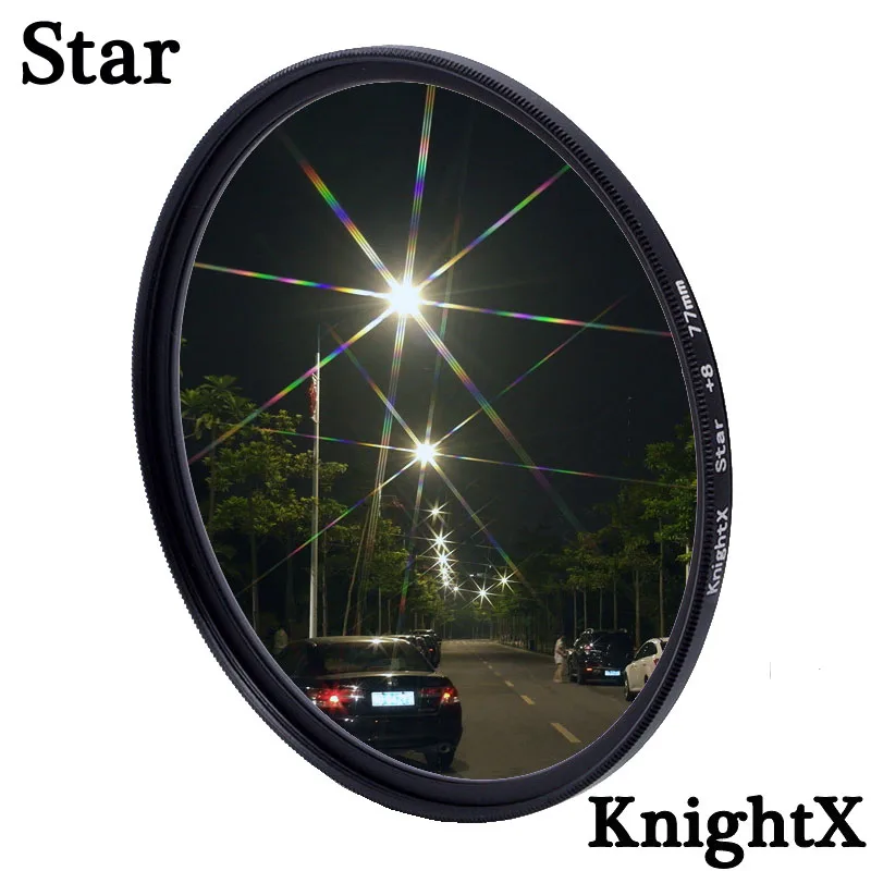 KnightX Star Line 52MM 55MM 58MM 67MM 77MM Camera Lens Filter For Iconic Brand eos Iconic Brand nikon set 1200d 200d accessories D5500 D5600