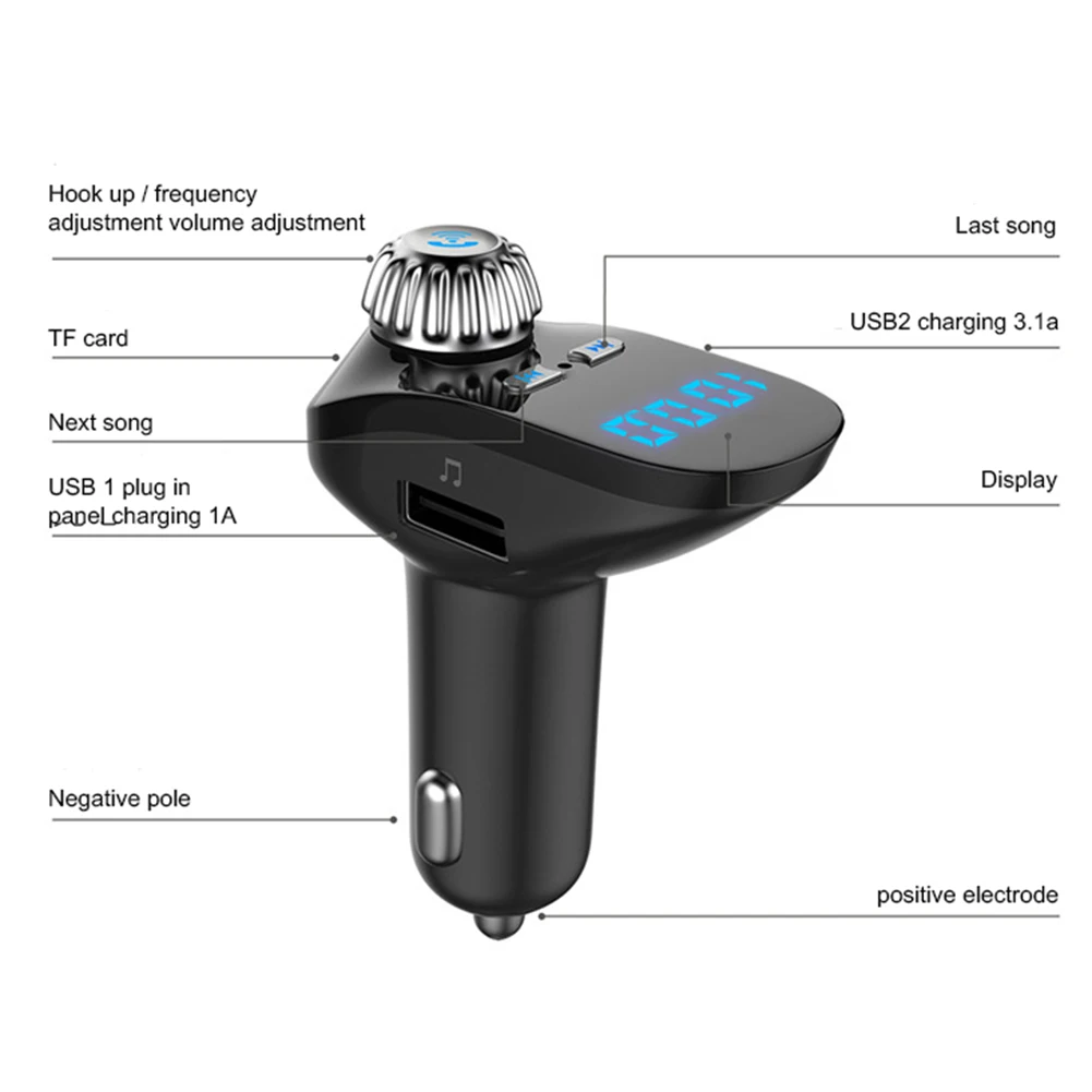 G95 автомобильный fm-передатчик с двумя usb-портами Bluetooth автомобильное зарядное устройство для телефона MP3-плеер Hands-Free аксессуары для автомобильной электроники
