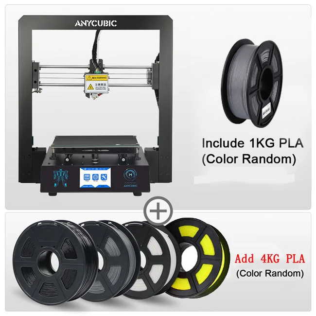 ANYCUBIC I3 Мега 3d принтер нить полностью металлическая рамка Impresora TFT сенсорный экран Высокая точность 3d принтер экструдер impressora - Цвет: Mega Add 4Kg PLA