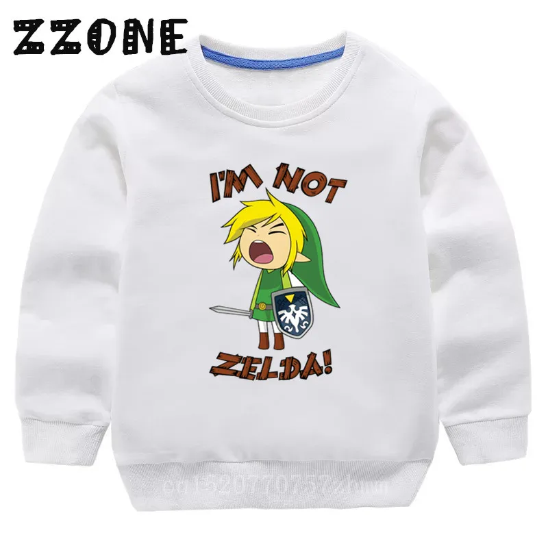Дети легенда о Зельде Triforce Link мультфильм толстовки детские пуловеры топы для девочек и мальчиков, осенняя одежда KYT5246 - Цвет: 5246C-White