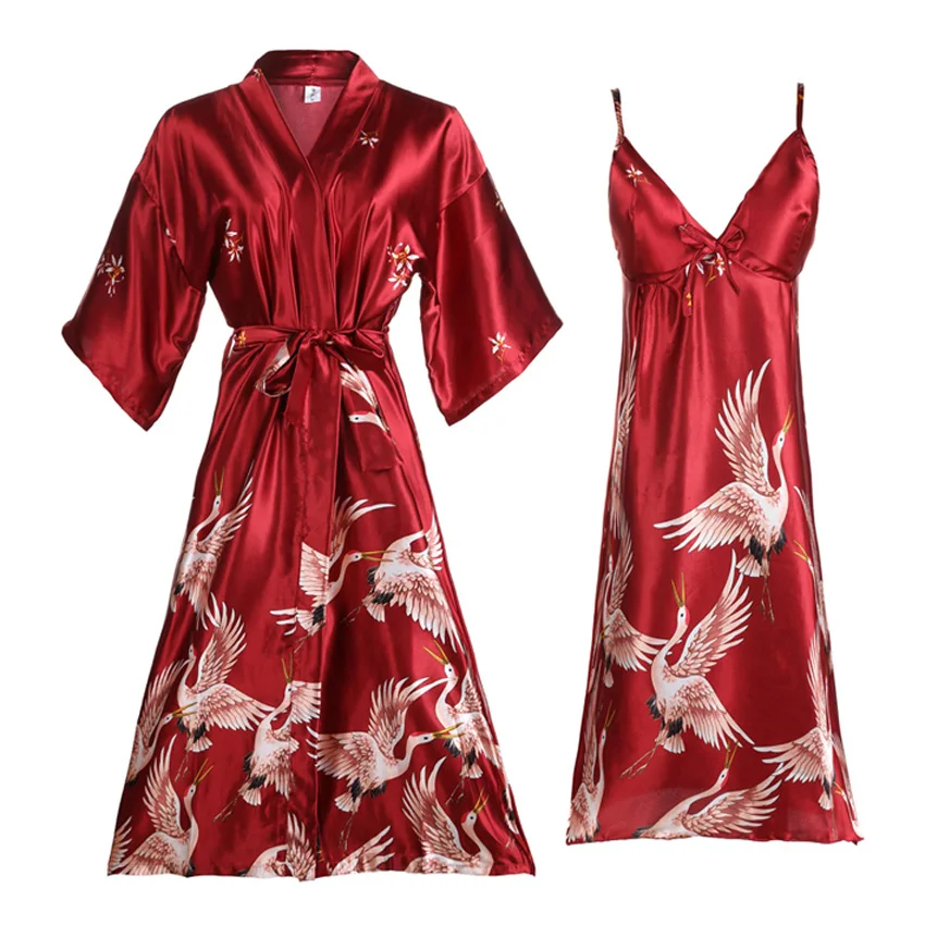 Женский Атласный халат легкое свадебное кимоно для невесты Yukata Женская шелковая