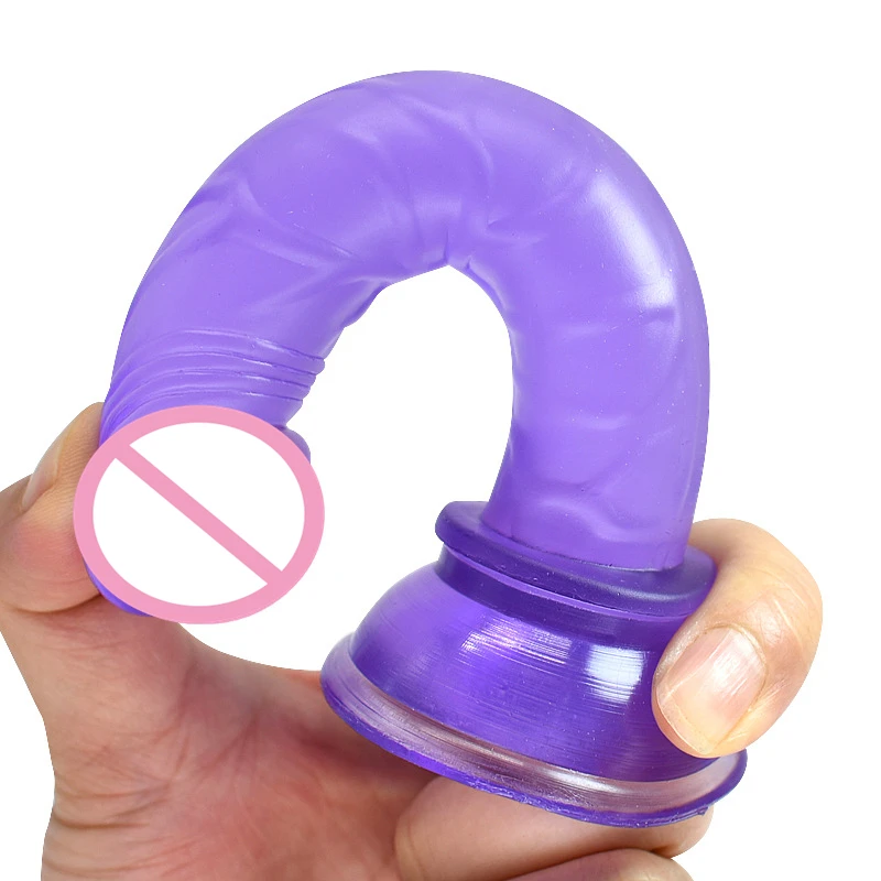 Реалистичная Гибкая Анальная пробка 14 см маленькая модель присоска без
