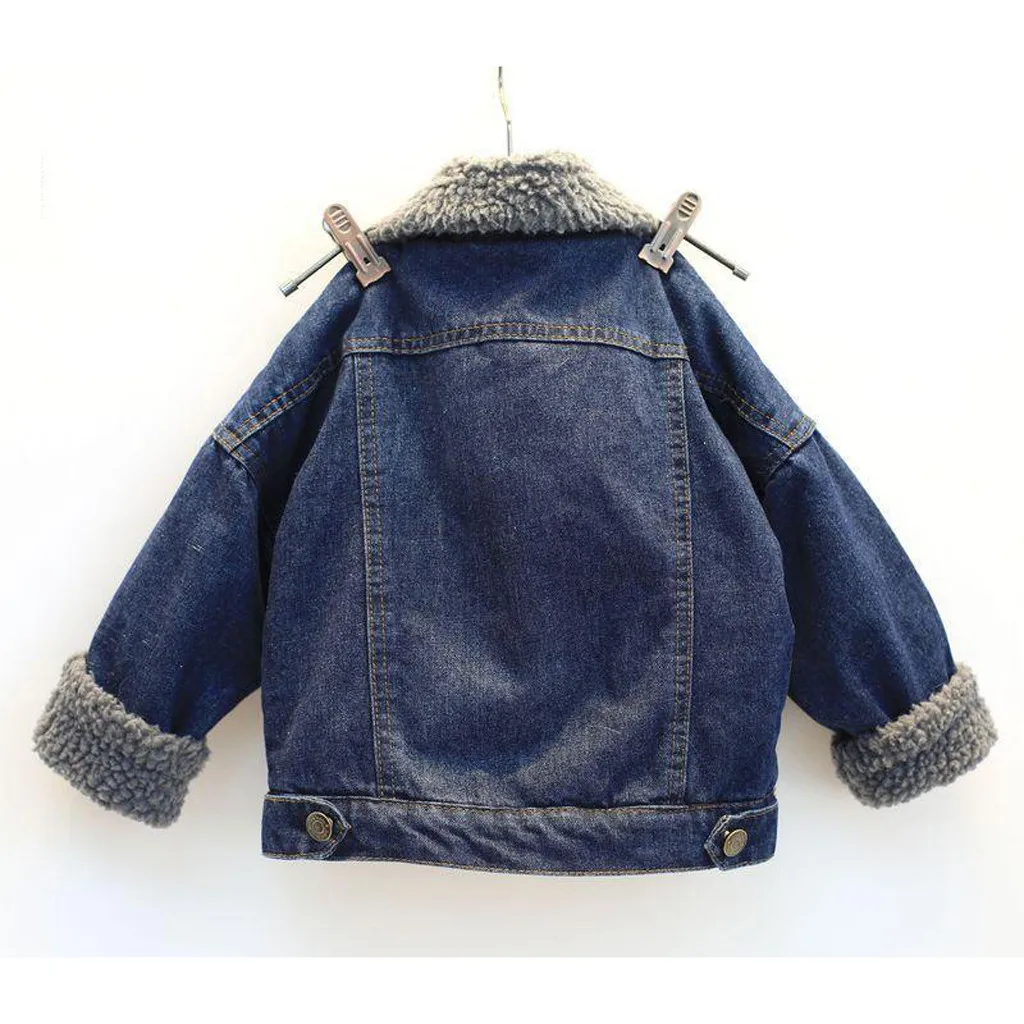 ARLONEET/Новинка; Джинсовая плотная куртка для малышей; зимнее пальто для маленьких мальчиков и девочек; теплая бархатная куртка; верхняя одежда; CO22