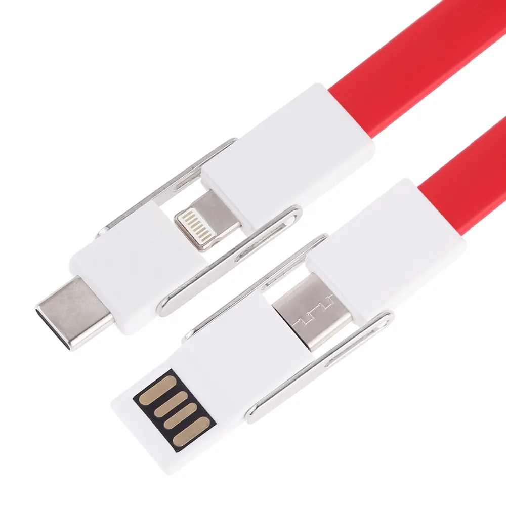 USB кабель для передачи данных/зарядного устройства 4 в 1 USB на 2 x USB-C/type-C+ 8Pin+ Micro USB Магнитный зарядный и кабель для передачи данных с брелком