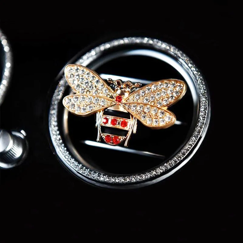 

2Pcs Car Air Freshener Creative Diamonds Little Bee Air Conditioner Outlet Fragrance Perfume Clip Auto Accessories Ornaments