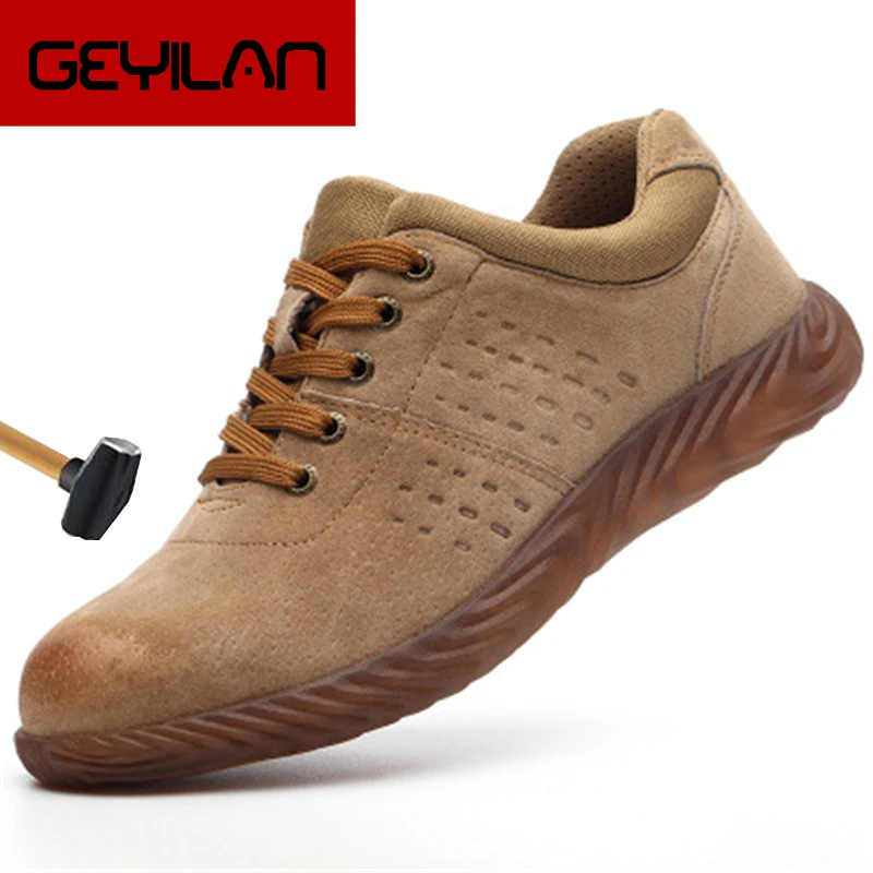 

2019 Men's Shoes Labor Insurance Shoes Steel Head Anti-skid Welding Machine Beef Tendon Work Shoes Safety Shoes Size 36-46