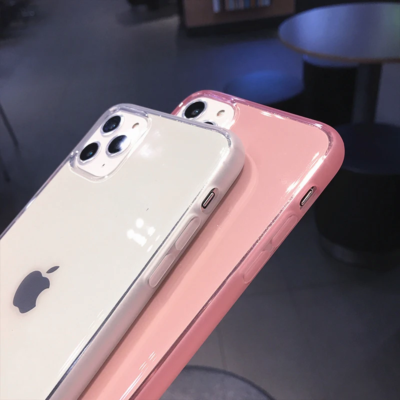 Прозрачный ударопрочный чехол LOVECOM для iPhone 12 Mini 11 Pro Max XR X XS 7 8 Plus Мягкий