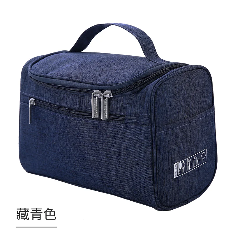 Navy Blue 6 цветов унисекс косметичка на молнии сумка для хранения макияжа большой емкости квадратной формы органайзер для путешествий - Цвет: Navy Blue