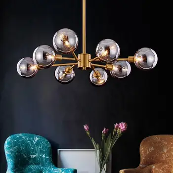 

Modern Glass Pendant Lights LED Iron Hanging Lamp glod Living Room Bedroom Pendant Lamp Dining Room Loft Home kitchen Luminaria