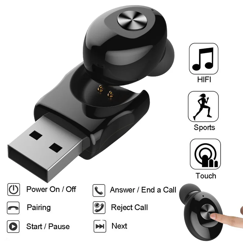

Earphone Earbuds Bluetooth Wireless fone de ouvido Headphone Usb Magnetic Charging Bluetooth Headset With Mic For Iphone Samsung