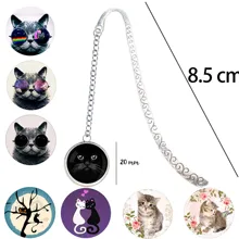 Металлическая Закладка мяу Кот Детский сад значок булавка Kawai милые животные мультфильм черные кошки для блокнота книга Marque Page mate маркер 1