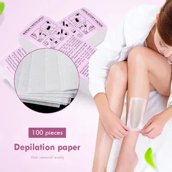 

100pcs Epilator Wax Strip Pad Body Hair Removal Cloth Wax Paper Classic Texture Practical Portable Durable Rolls for Women