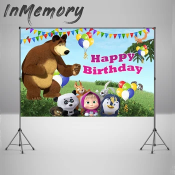 

Grassland Photography Background Bear Baby Shower Kids 1st Birthday fondo fotografico Photo Studio Photocall Vinyl