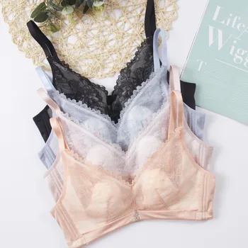 

Bra Set Rabbit Cup Crystal Cup Ultra-thin No Trace Bra Set Gather Sexy Lace Breathable Comfortable Romantic Girl