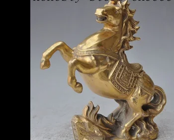 

zhmui8800626386<<+++8"marked folk china fengshui brass zodiac horse run steed animal wealth statue