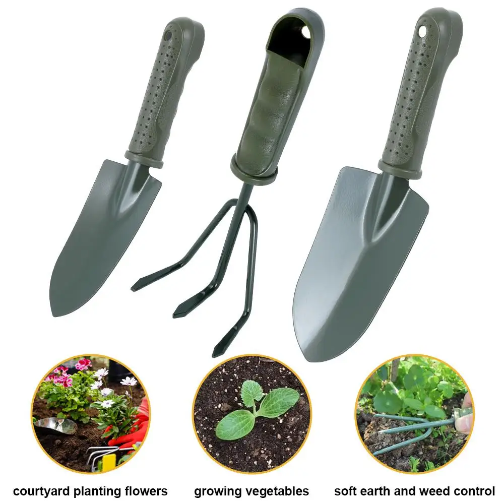 

Gardening Shovel Rake Garden Tool Set Practical Durable Green 3pcs/Set Potted Plants Gardener Tools Multifunctiona Kit