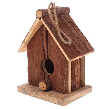 

Handicraft Wooden Bird House Chinese Fir Double Slanted Bird Hanger Hanging Nest House