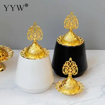 

European Gold Color Backflow Incense Burner Ceramic Buddhist Decor Incense Stand Burner Holder Small Censer Aroma Burner New