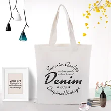 Текстовый Тип Холщовая Сумка для покупок на заказ Печать сумка с короткими ручками с логотипом текст DIY ежедневное использование экологическая многоразовая утилизация