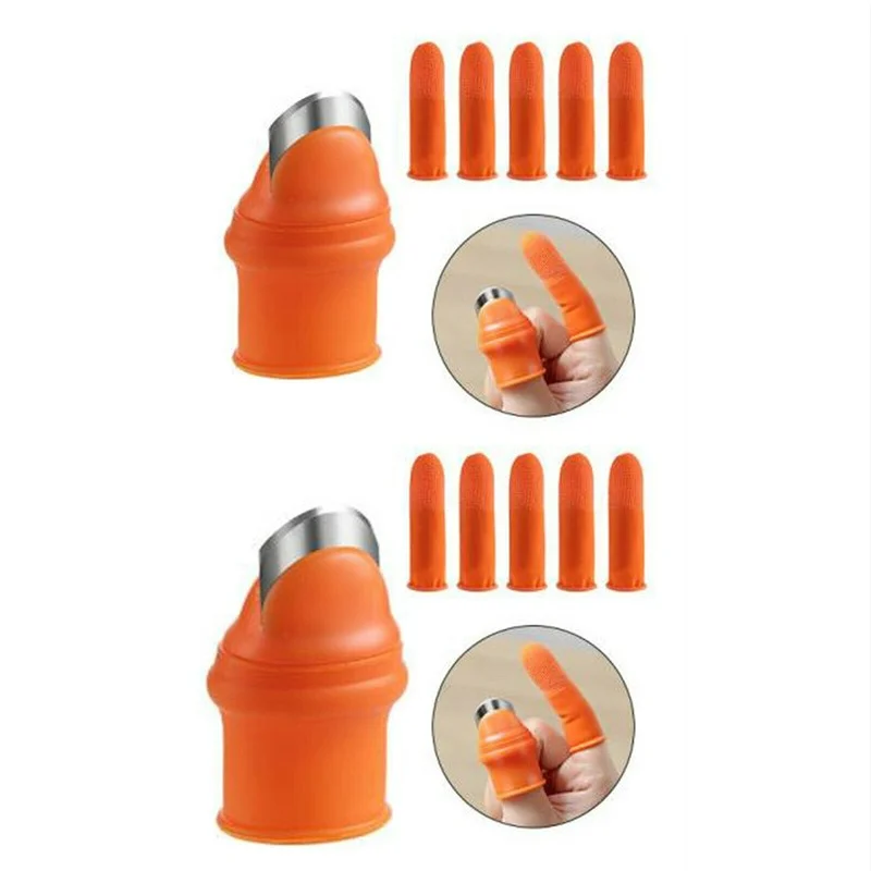 Silicone Finger Protector Blade Garden Thumb Knife Universal Finger Cutter Vegetable Gardening Kitchen Tool finger protector finger guard